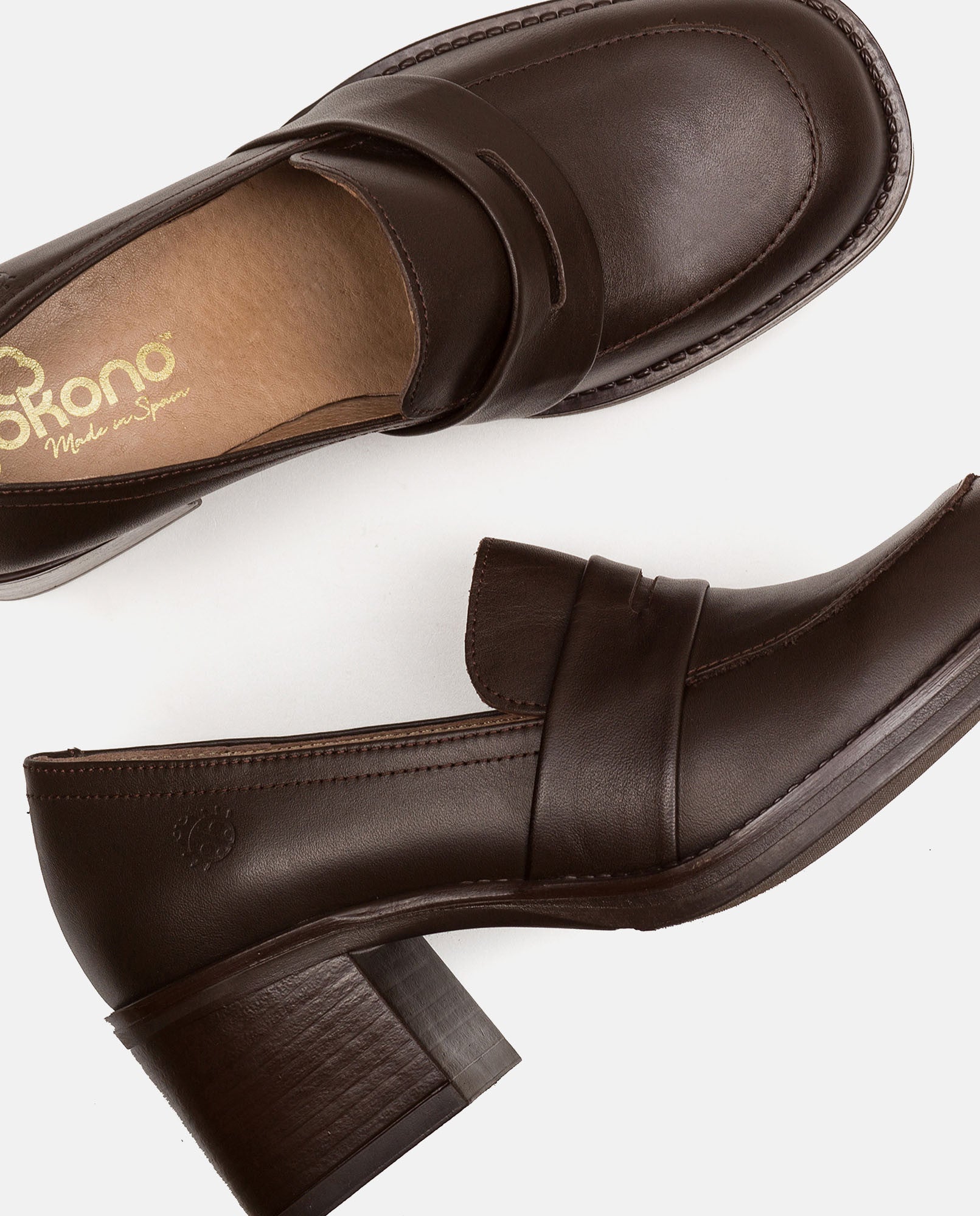 Yokono Landas 001 decollete marroni tacco 6 cm EU 35-41