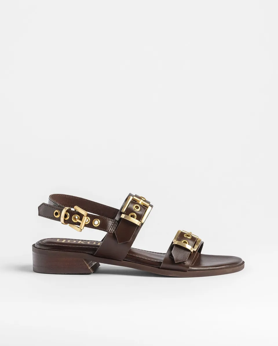 Yokono RAB-254 sandali tacco beige con fibbia