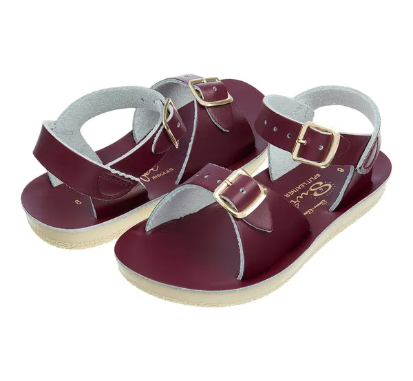 Salt-Water Sandals Surfer sandali bimbo bordeaux in cuoio