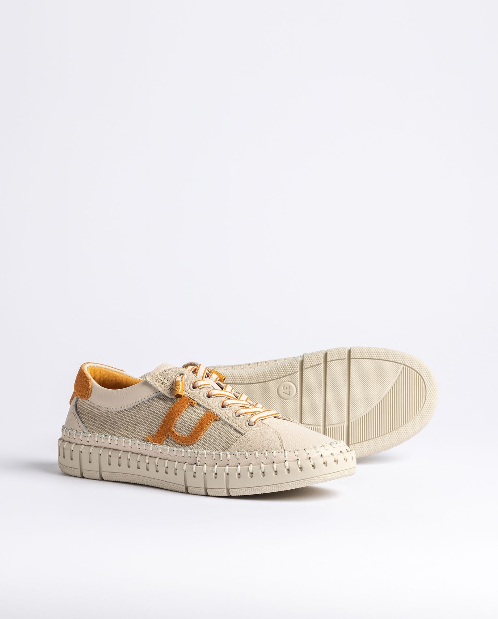 Yokono Flow-101 sneakers donna arancioni in pelle