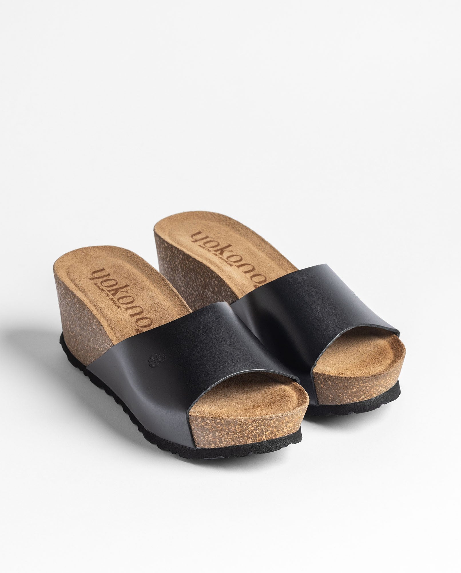 Yokono Bari-265 sandali zeppa donna nero sughero