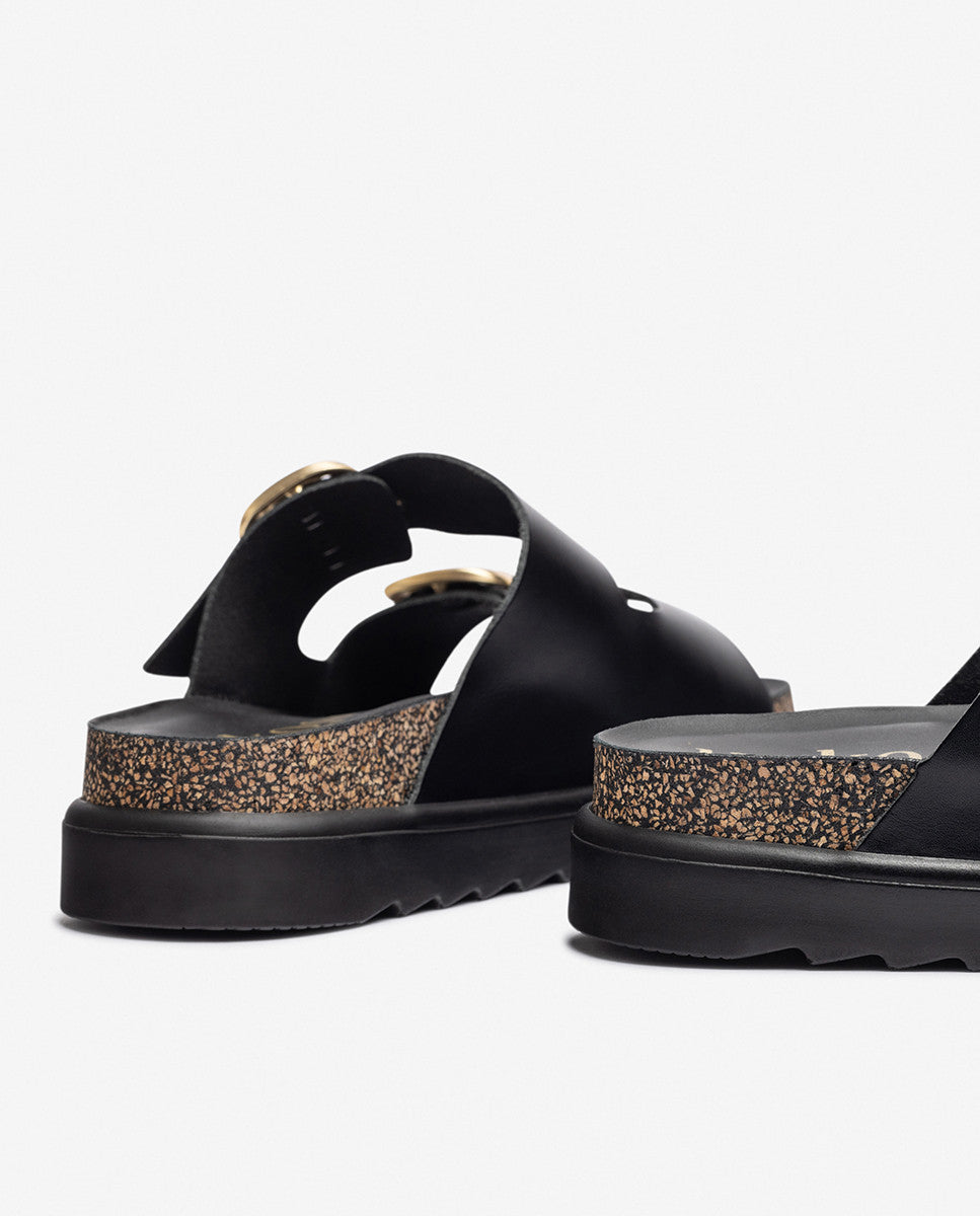 Yokono Tunez 130 sandali donna neri in pelle