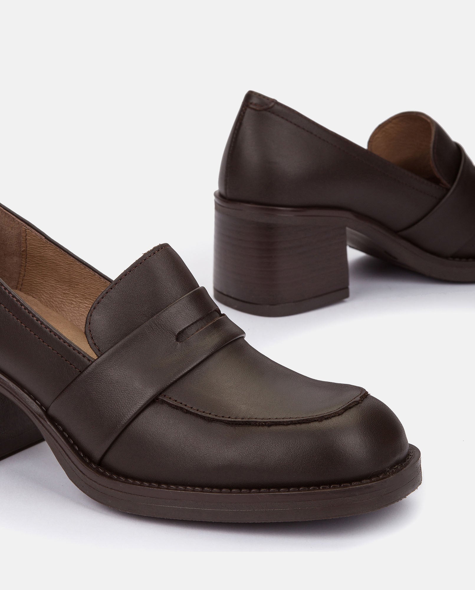 Yokono Landas 001 decollete marroni tacco 6 cm EU 35-41
