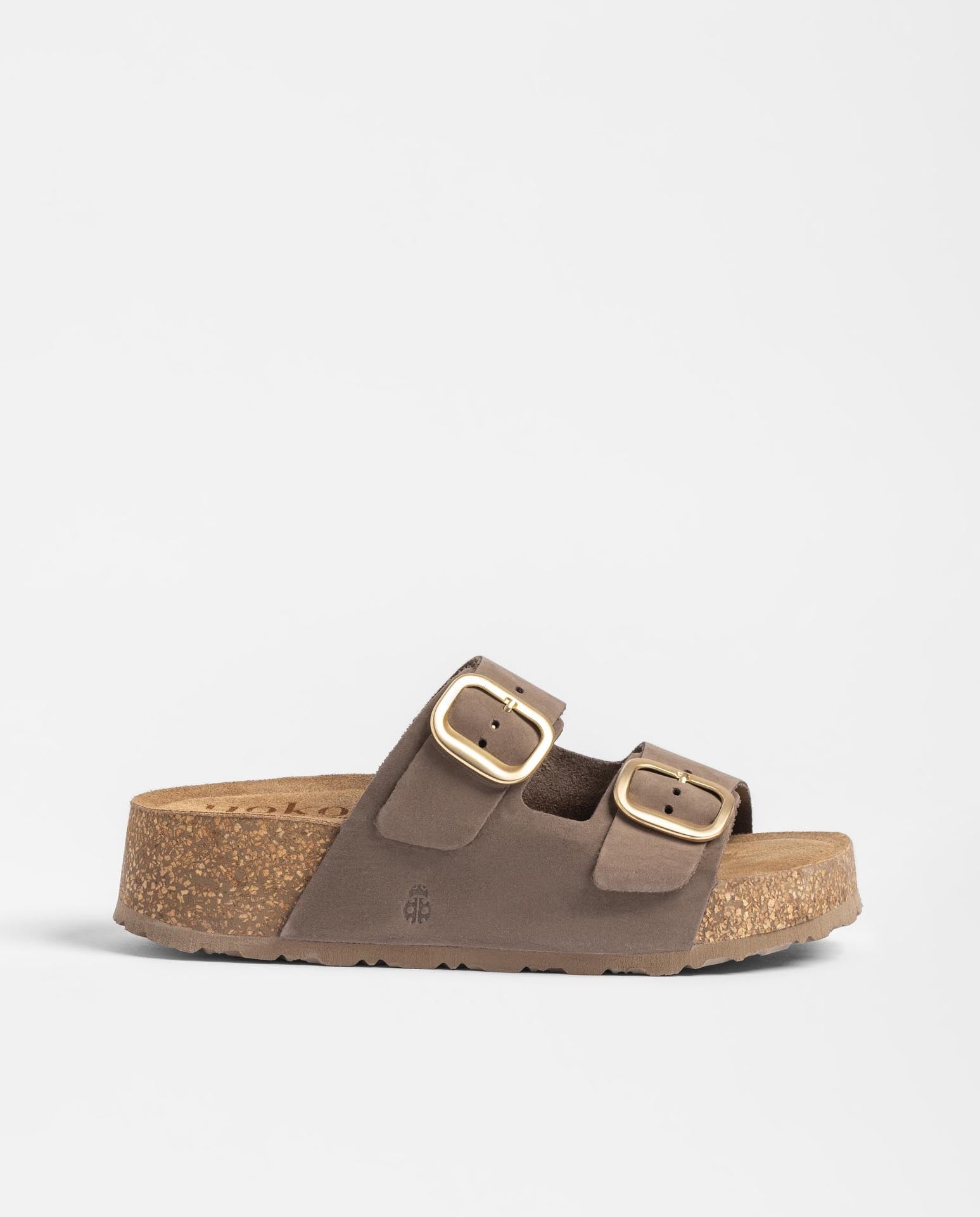 Yokono Wiwi-003 sandali plateau marrone con fibbia