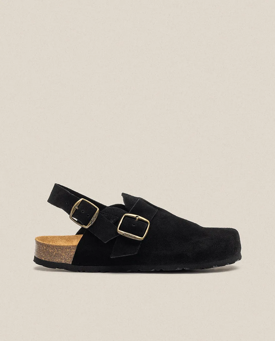 Yokono 600CRO zoccoli uomo nero camoscio