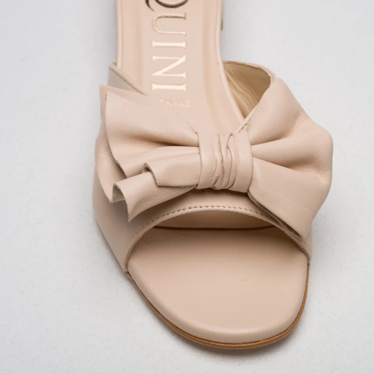 Pasquini Vicky sabot nude tacco 4 cm fiocco