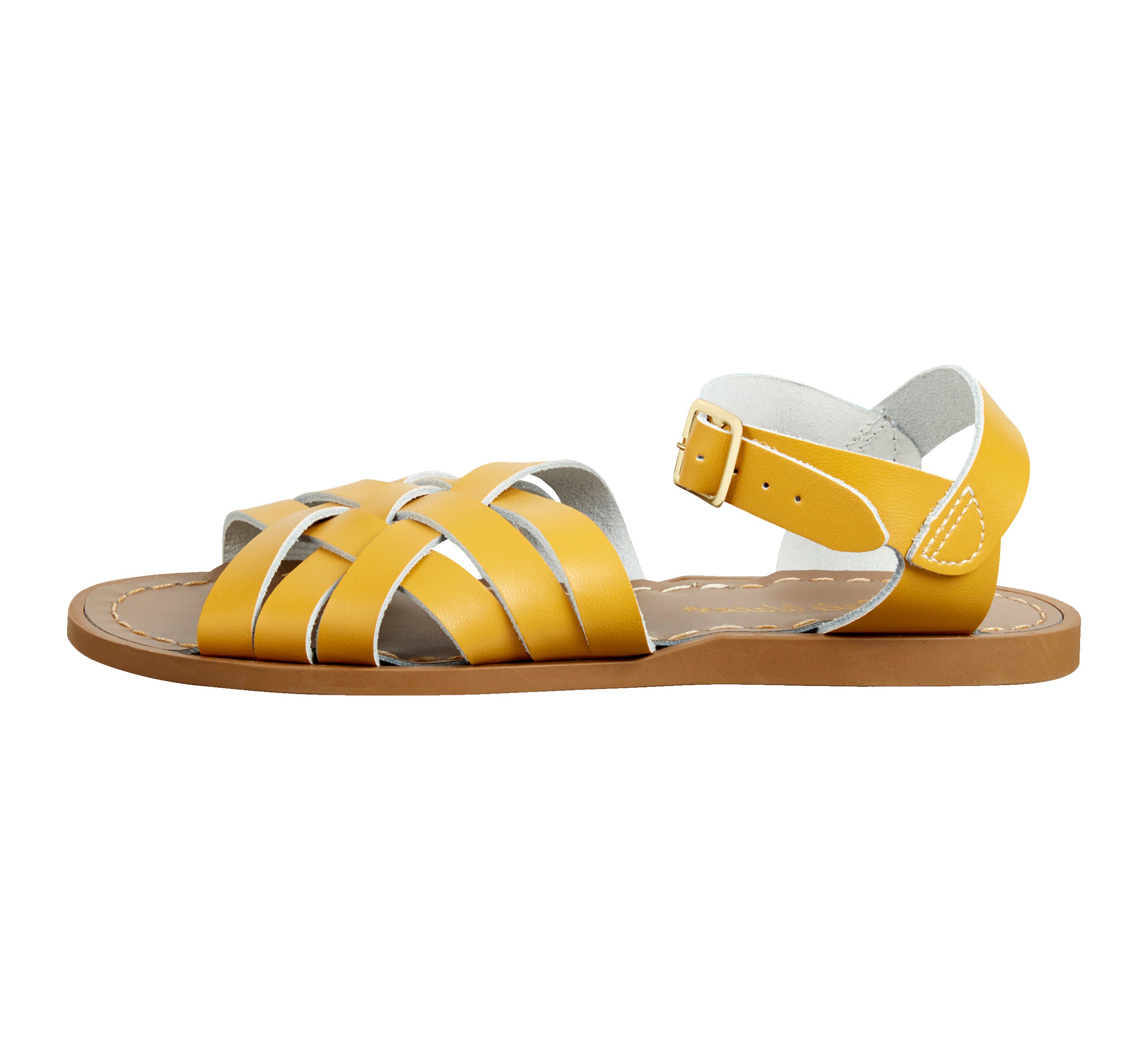 Salt-Water Retro sandali donna senape in cuoio impermeabile