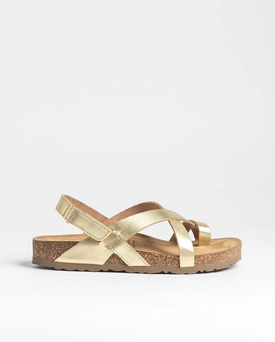Yokono JERBA-718 sandalo donna oro sughero