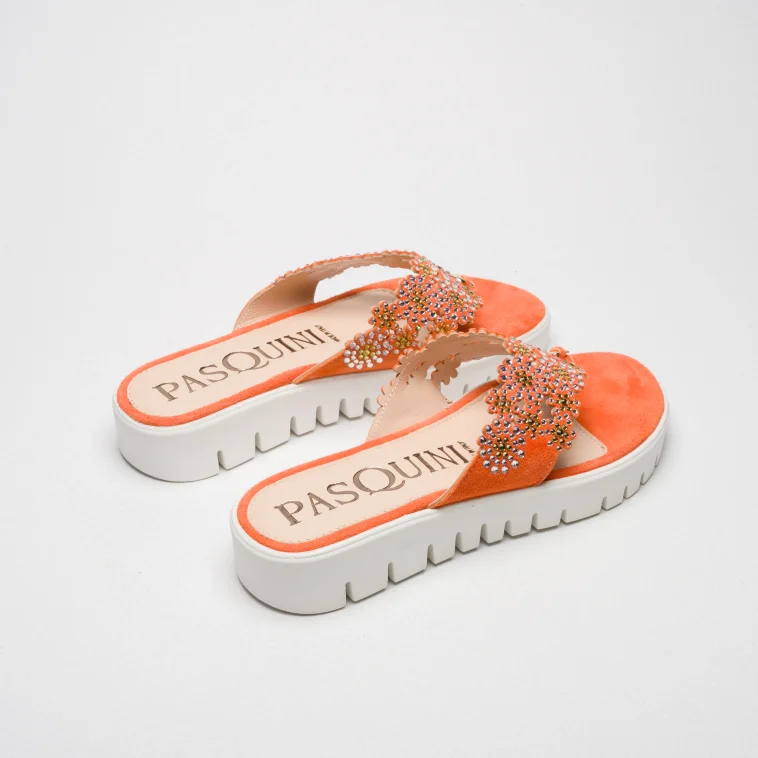 Pasquini Lido infradito arancio con strass