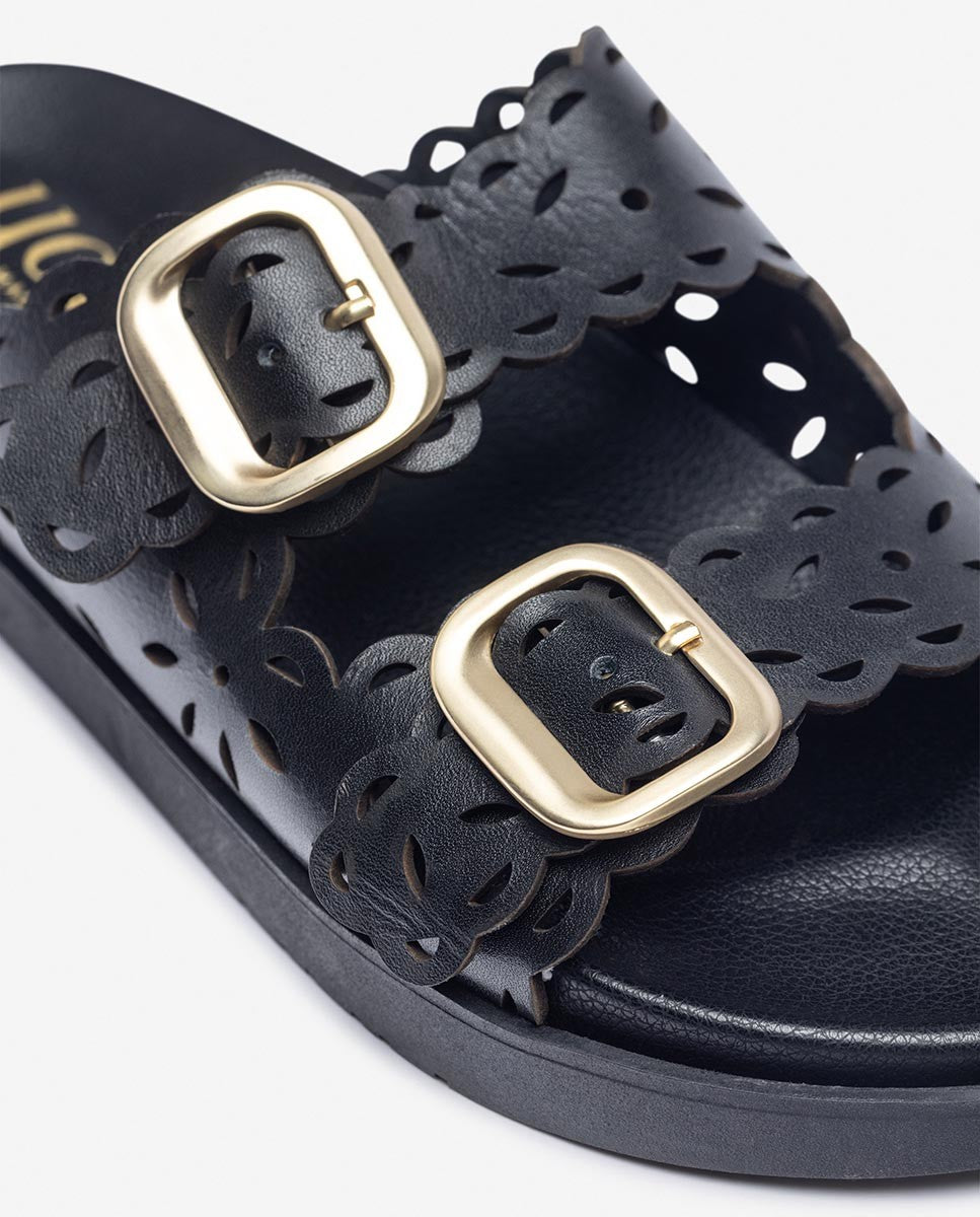 Yokono Morena-306 sandalo basso donna nero traforato