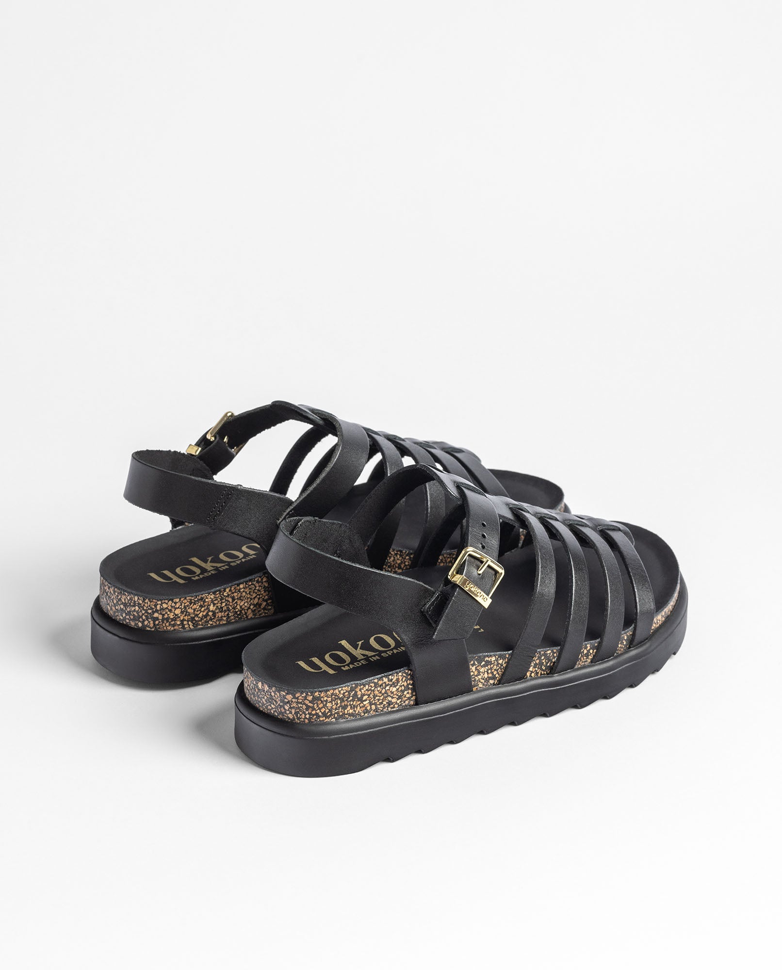 Yokono Tunez-107 sandali bassi donna nero in pelle