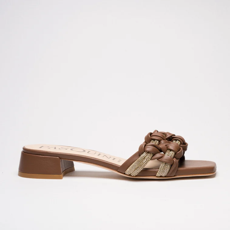 Pasquini Calzature Mia sabot marrone tacco 3,5 cm