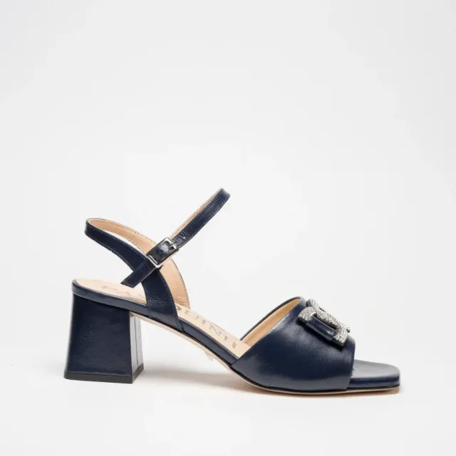 Pasquini Nina sandalo blu tacco 6 cm strass