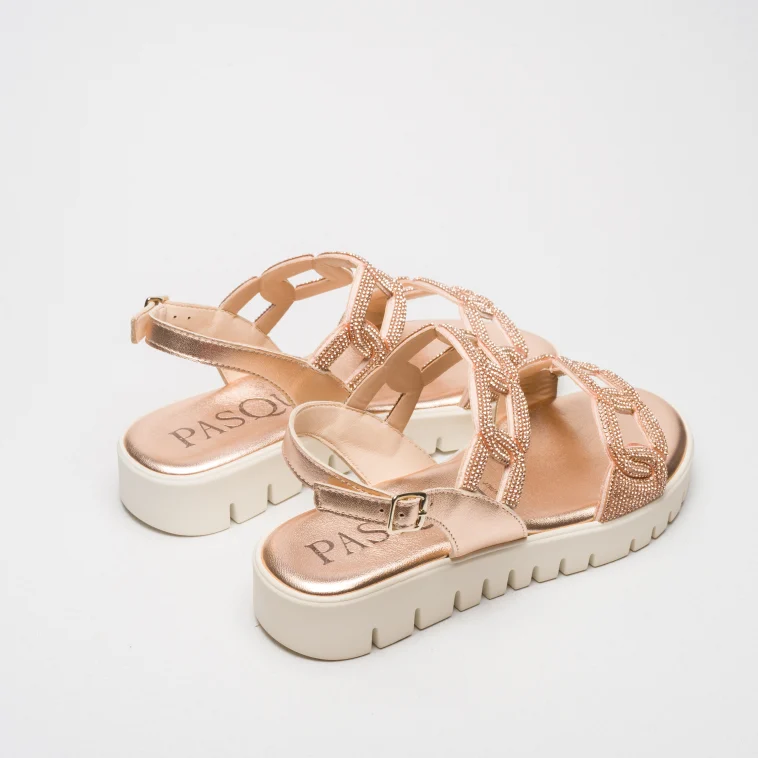 Pasquini Greta sandalo rame 3 cm strass