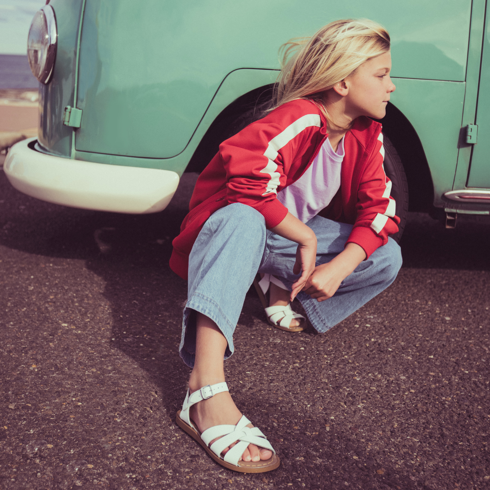 Salt-Water Original sandali bimbo bianchi in cuoio