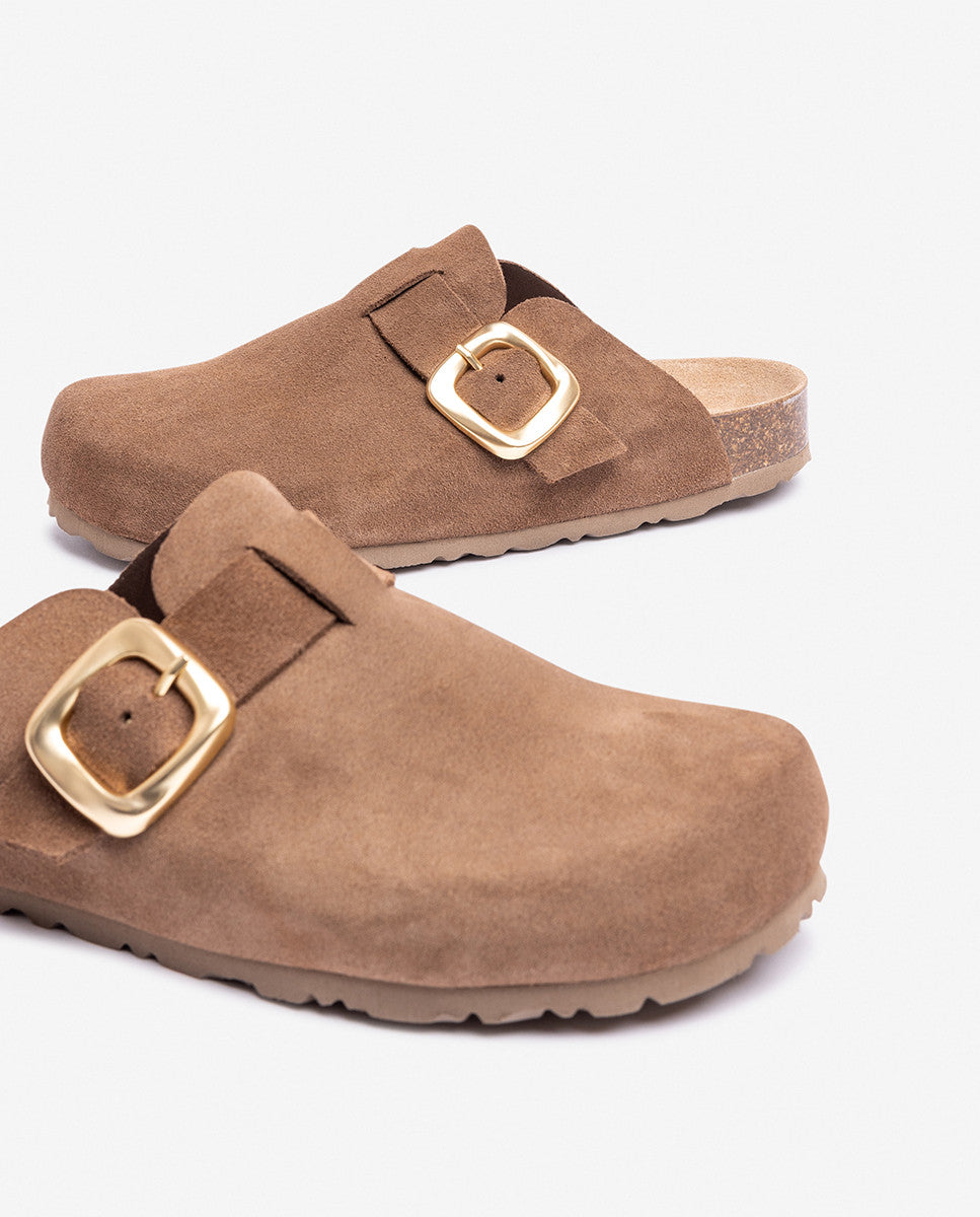 Yokono 650 zoccoli donna marroni in camoscio