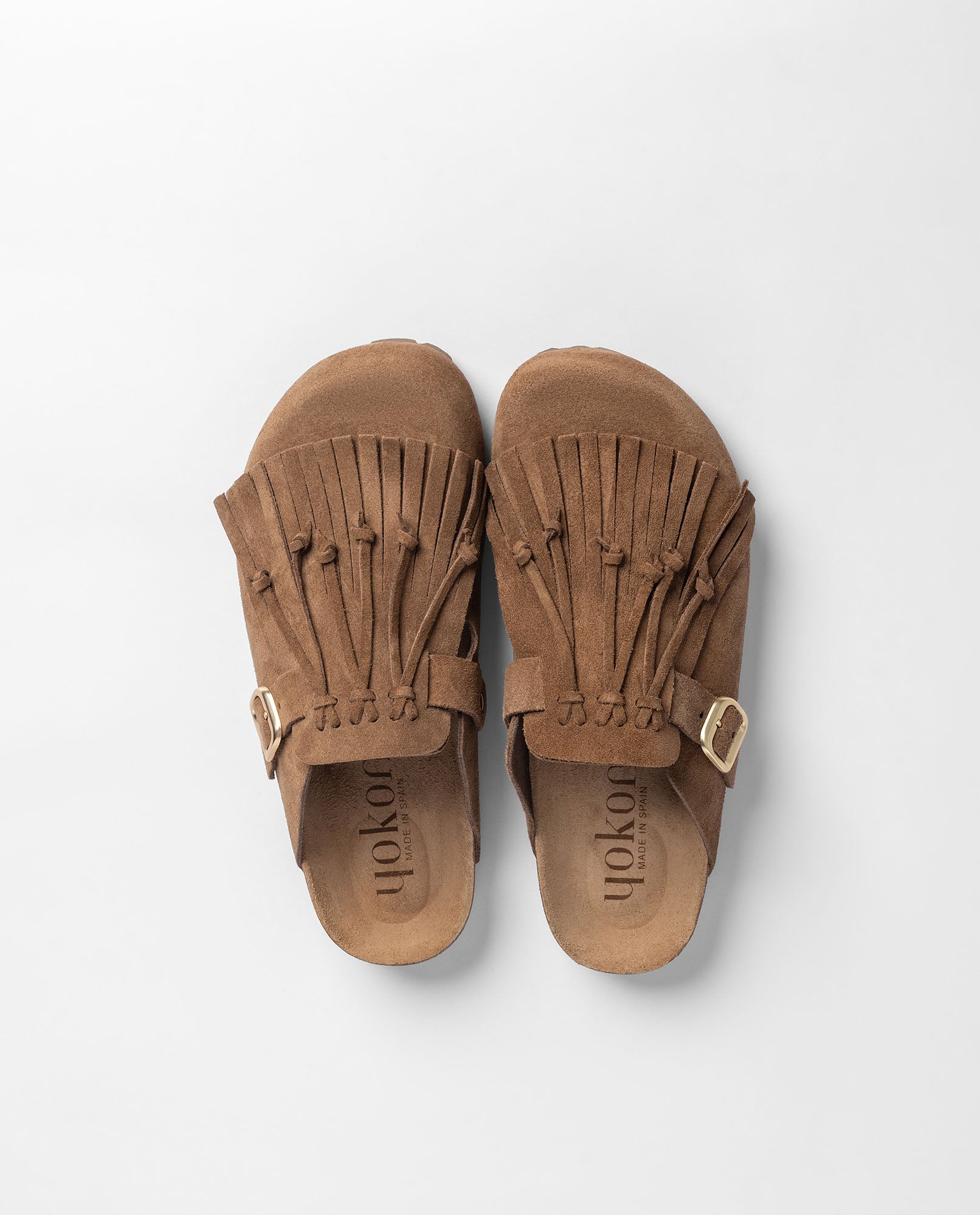 Yokono Zueco 260 zoccoli donna marrone con frange
