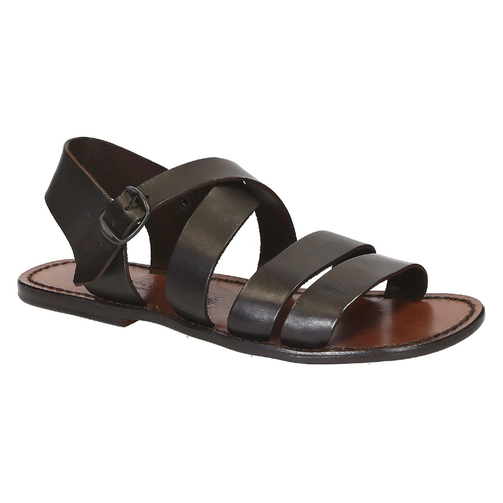 Gianluca Classica 508-U-CUOIO sandali uomo 44 EU testa di moro pelle