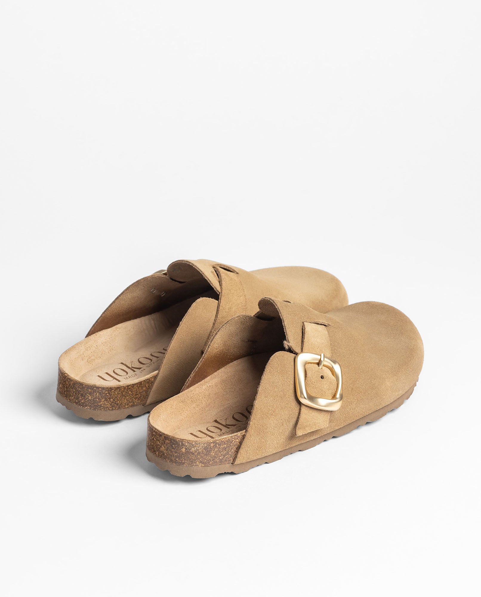 Yokono 650 zoccoli donna beige in camoscio