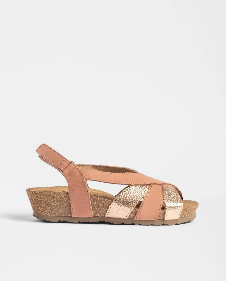 Yokono Monaco 264 sandali zeppa rosa in pelle