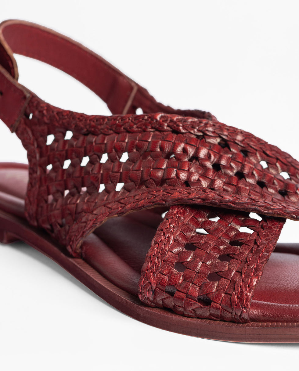 Yokono CRES-252 sandali bassi bordeaux in pelle