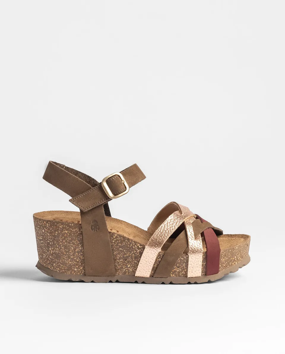 Yokono Bari 264 sandali zeppa donna multicolor cuoio