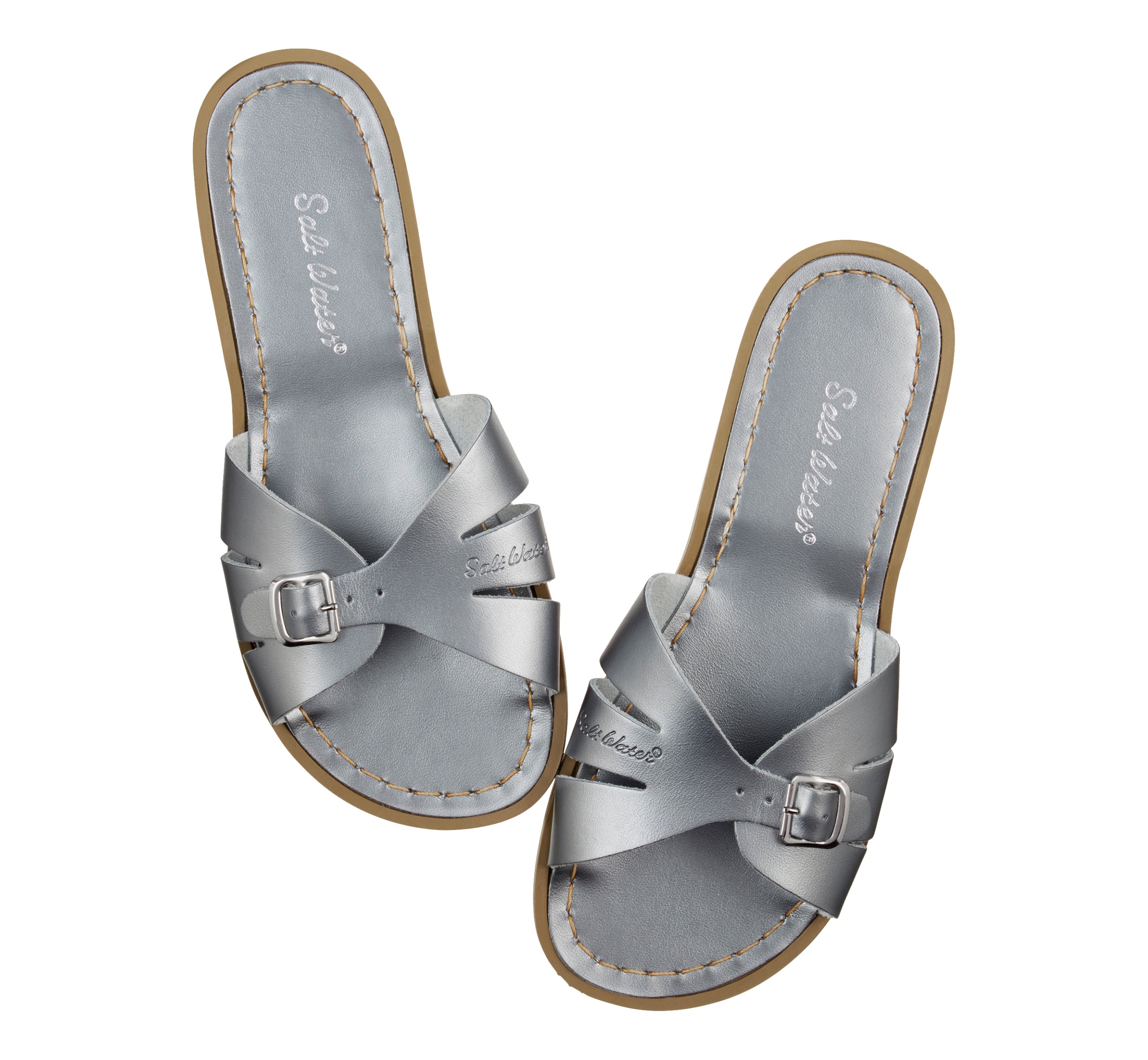 Salt-Water Classic Slide ciabatte donna peltro in cuoio impermeabile