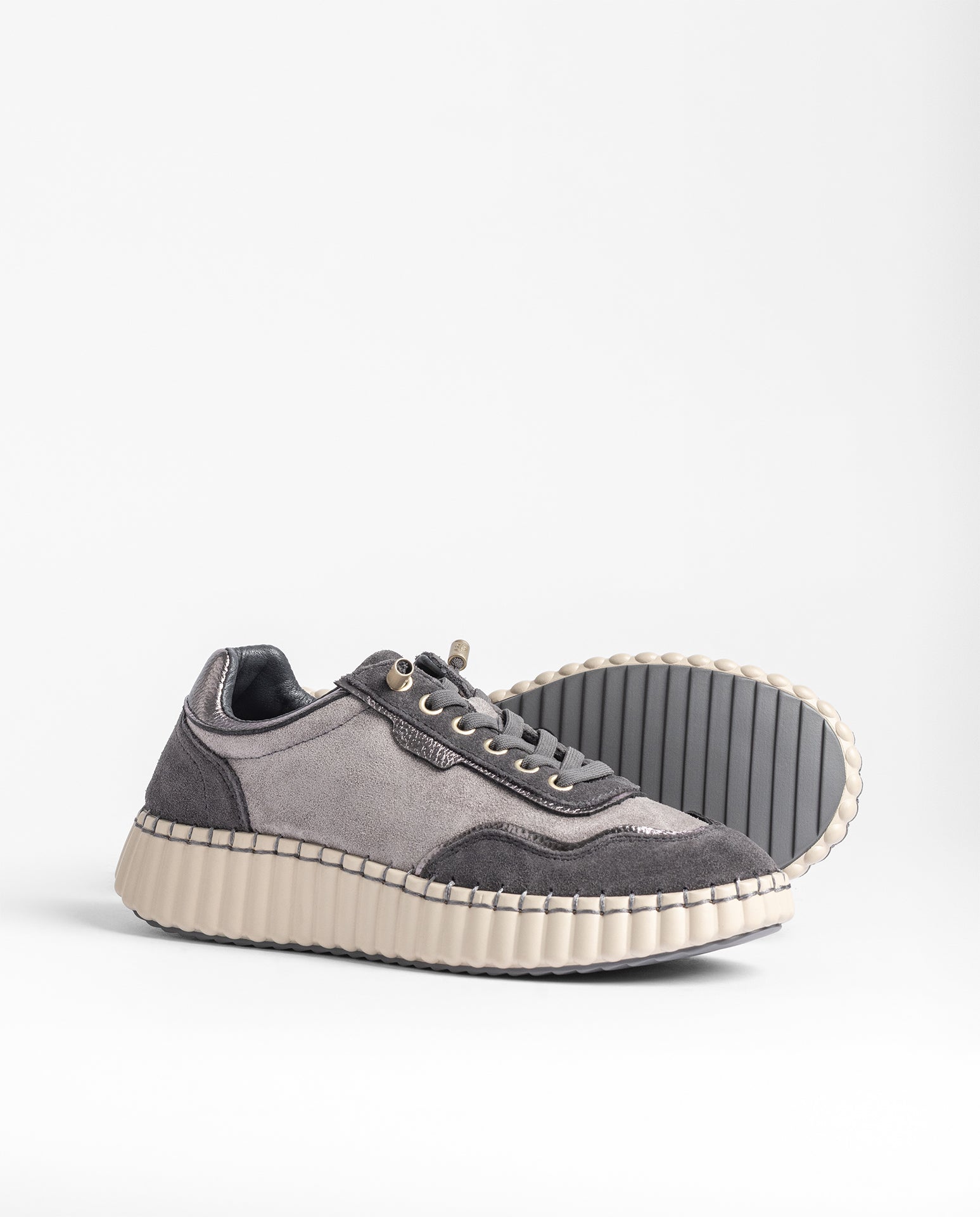 Yokono Vanna-262 sneakers donna grigio in pelle
