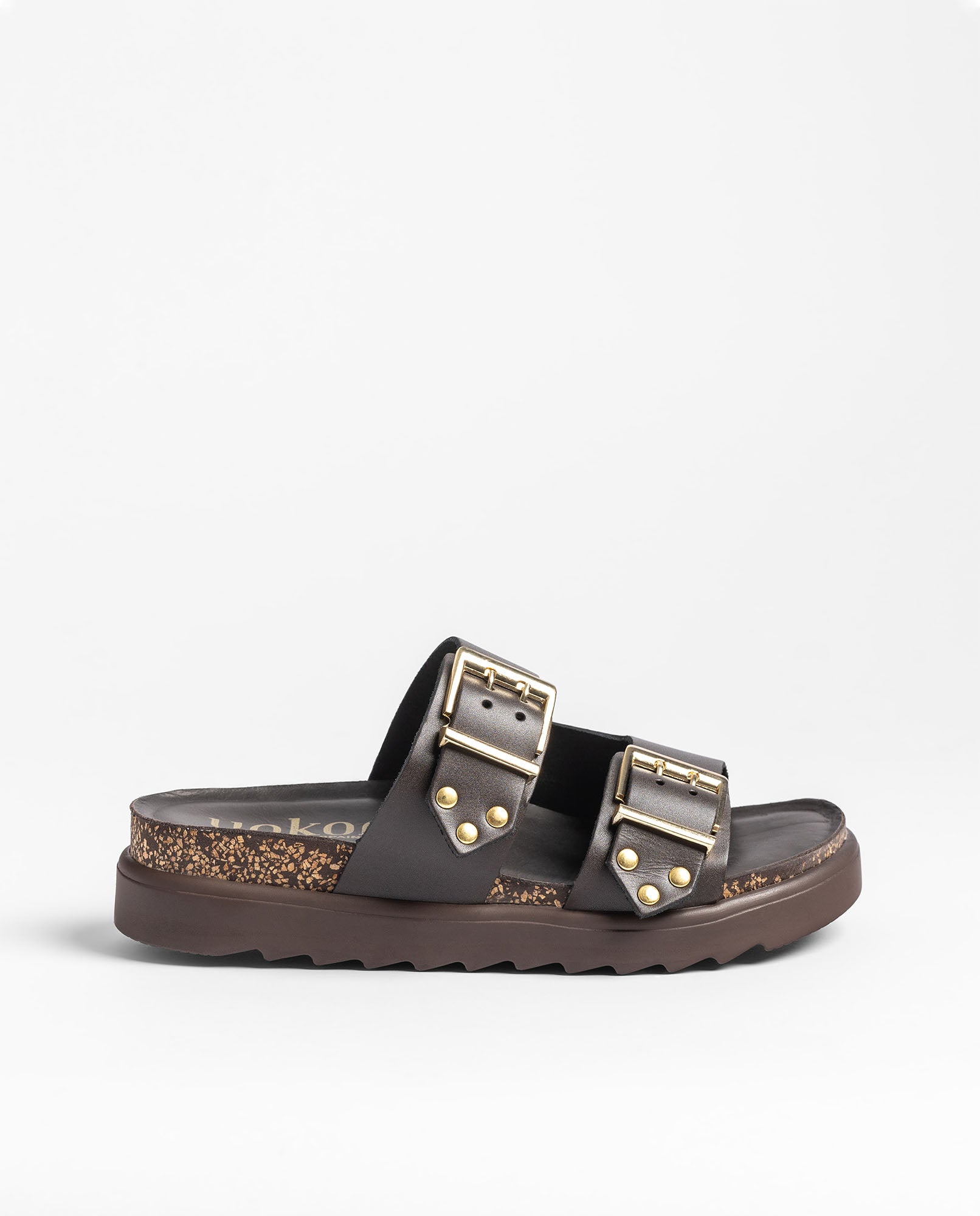 Yokono Tunez 262 sandali plateau marrone in cuoio