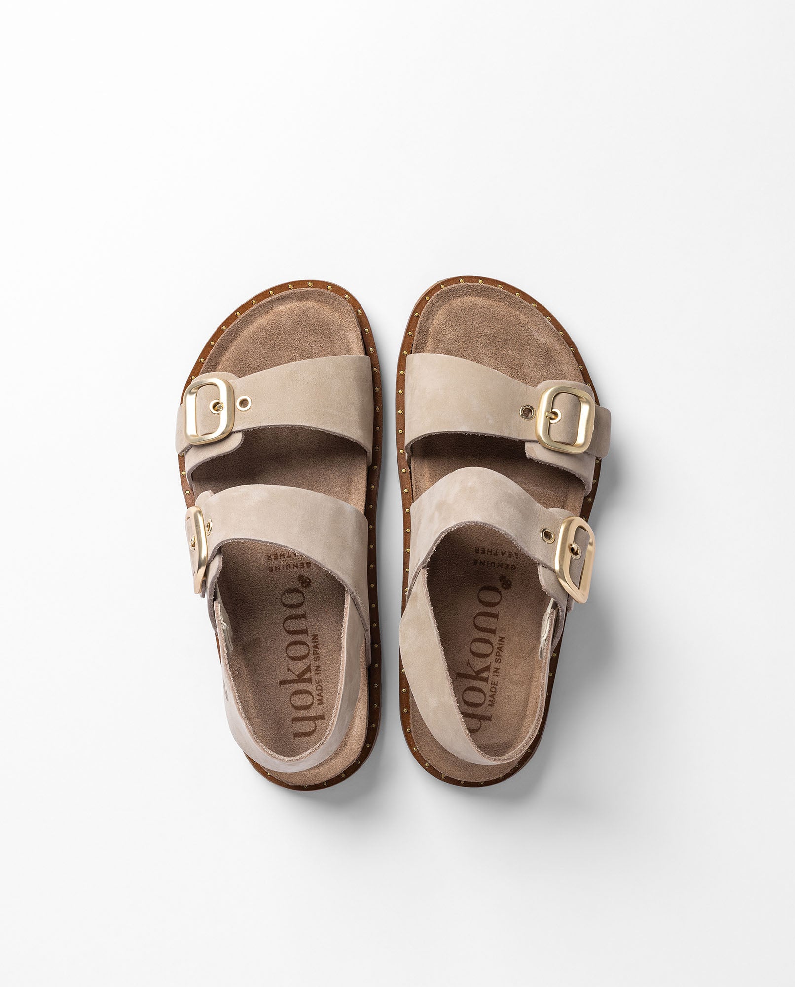 Yokono Bolus-252 sandali bassi donna beige in cuoio