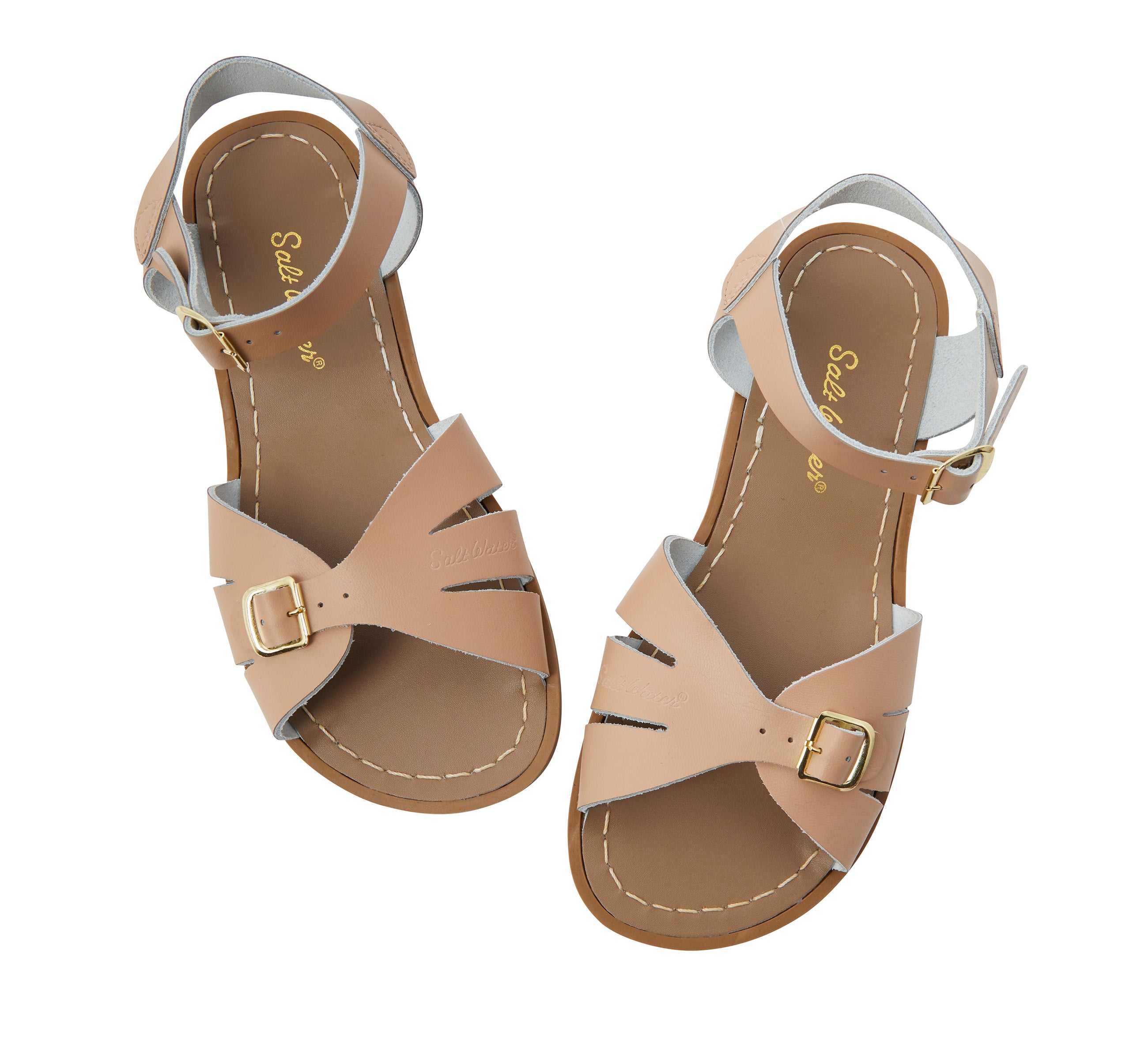 Salt-Water Sandals Classic sandali donna latte in cuoio