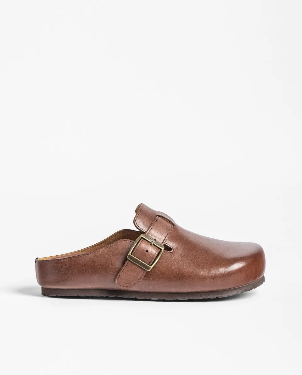 Yokono Ibon 261 zoccoli donna marrone pelle