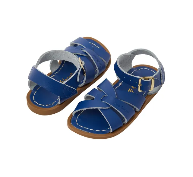 Salt-Water Original sandali bambino blu cobalto in cuoio