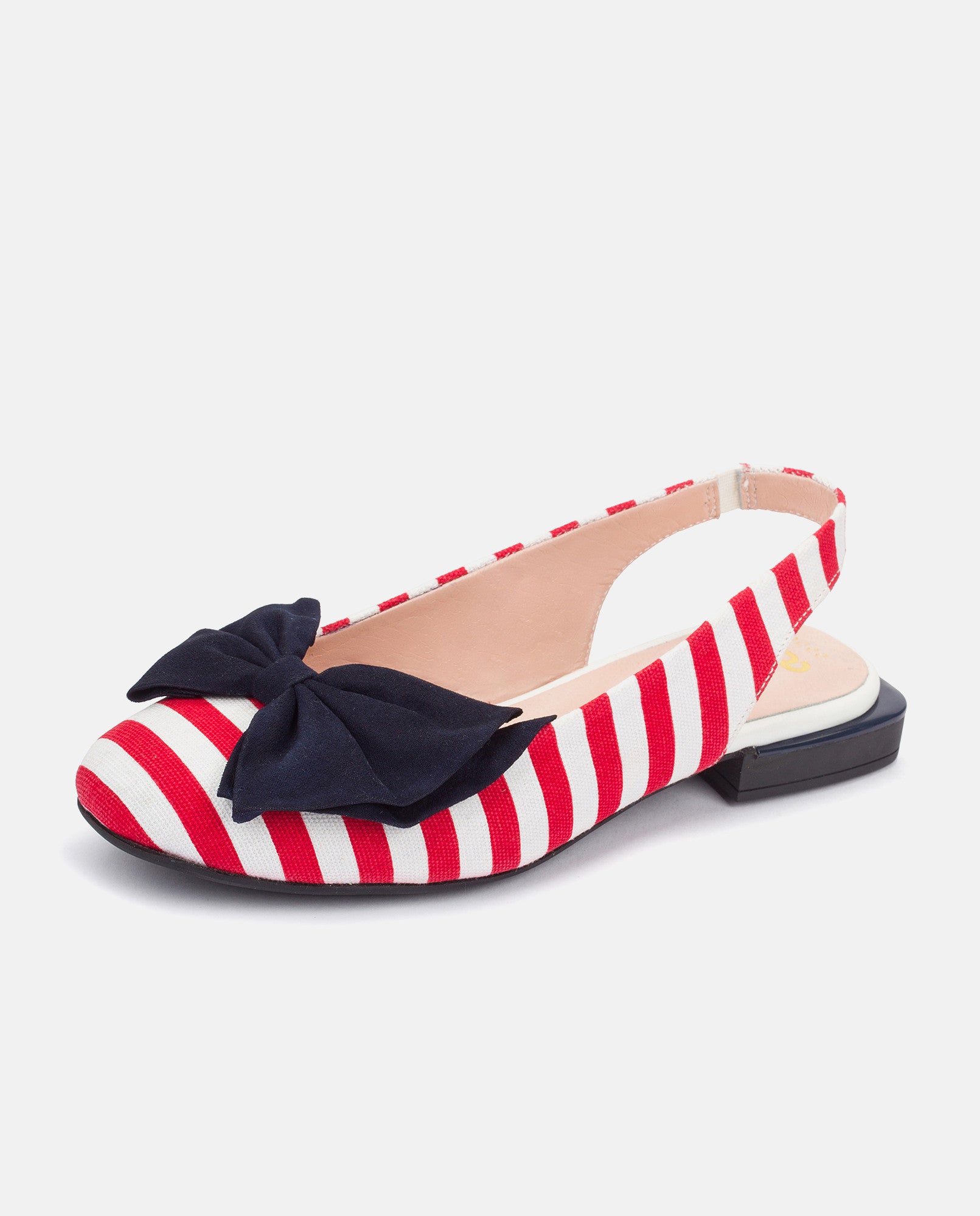 Yokono Barrie 001 ballerine donna rosse righe laccio