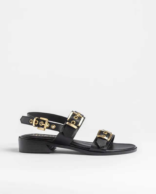 Yokono Rab 254 sandali tacco donna neri in pelle