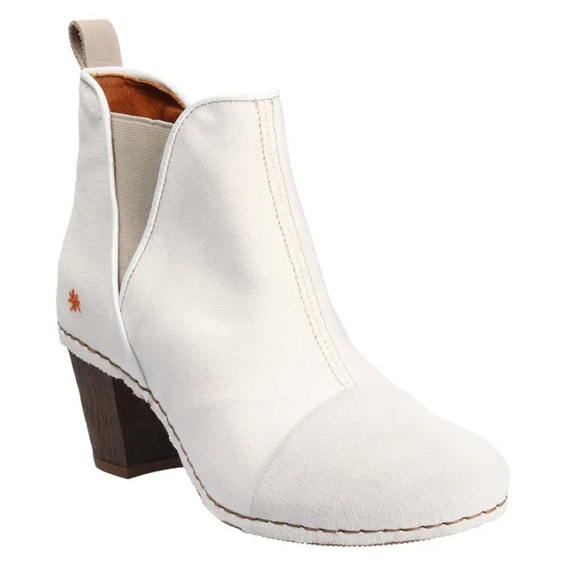 Art 1272T Cera Bianca stivaletto bianco tela 36 EU tacco 7 cm