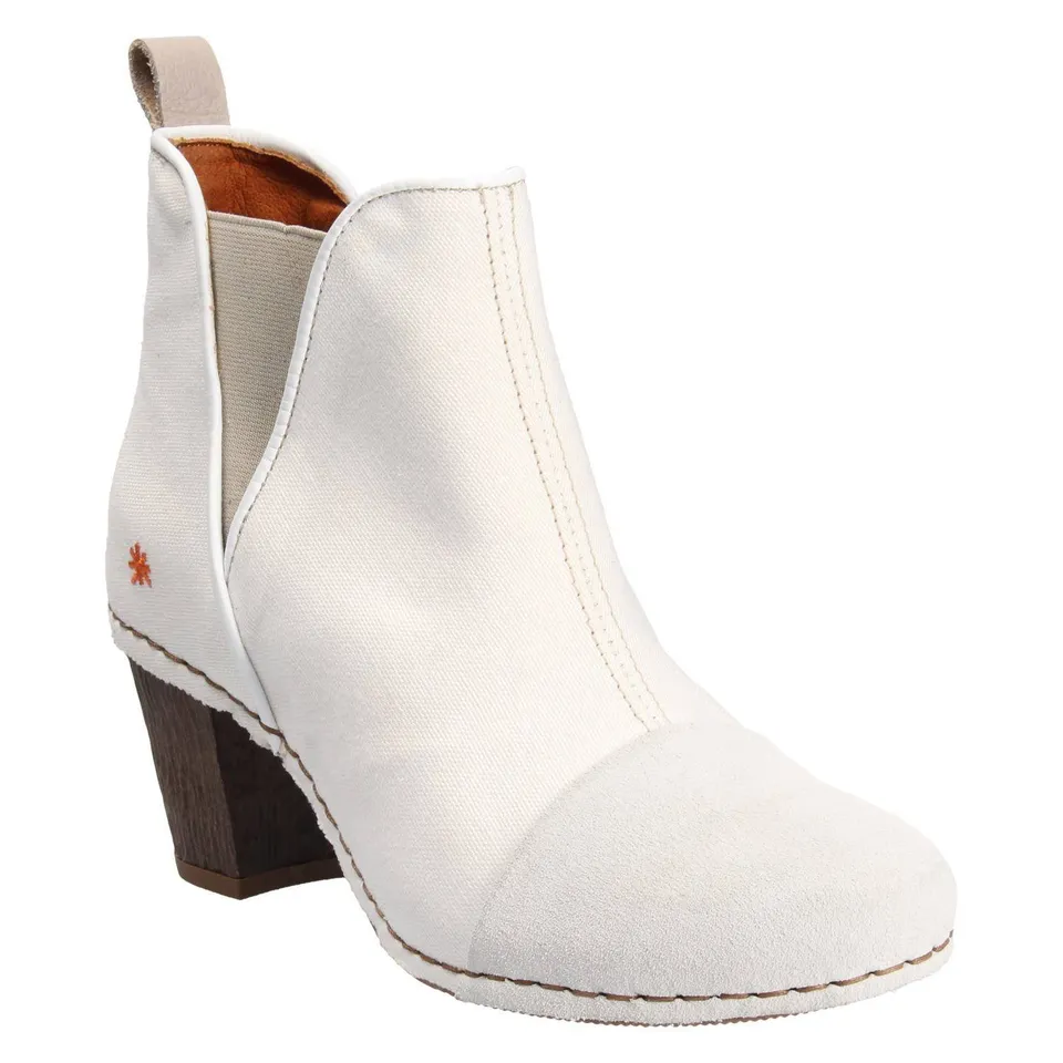 Art 1272T Cera Bianca stivaletto bianco tela 36 EU tacco 7 cm