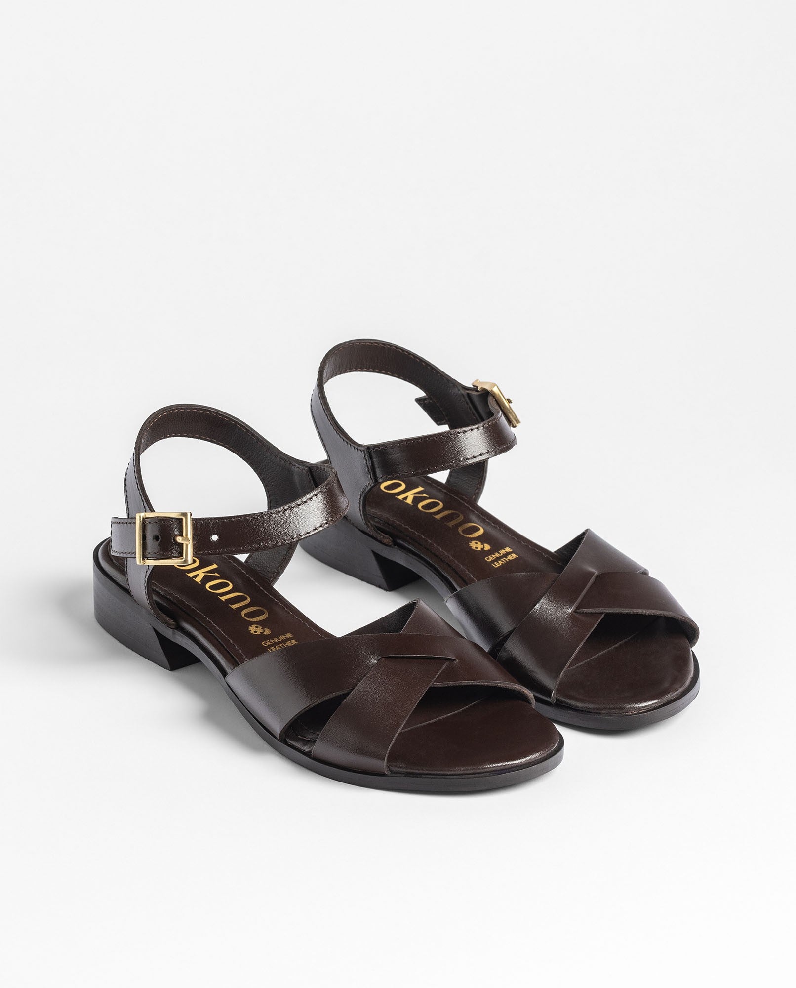 Yokono Rab-251 sandali con tacco donna marrone pelle