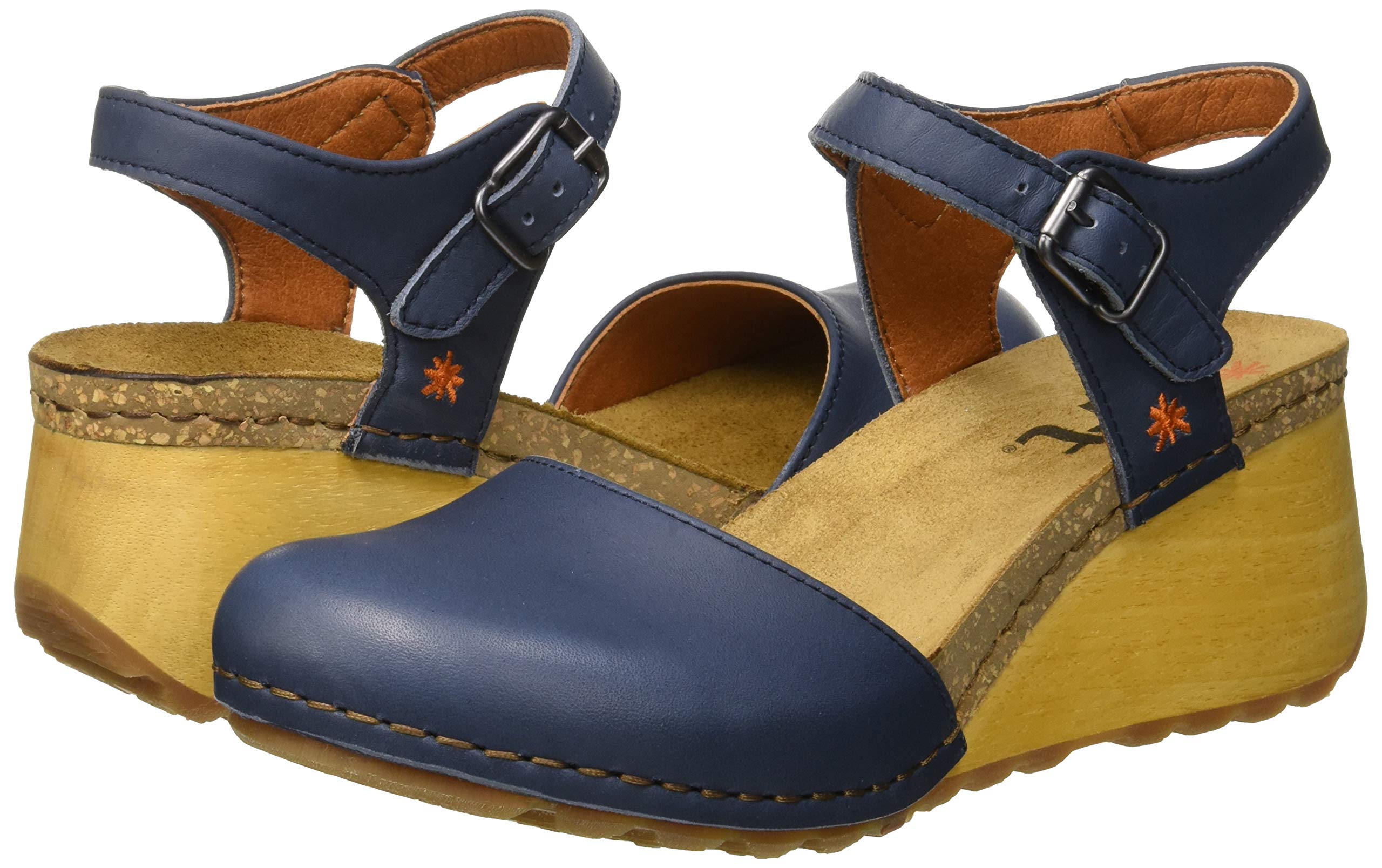 ART Borne sandali donna con chiusura retro zeppa legno
