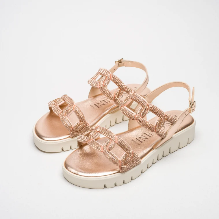 Pasquini Greta sandalo rame 3 cm strass