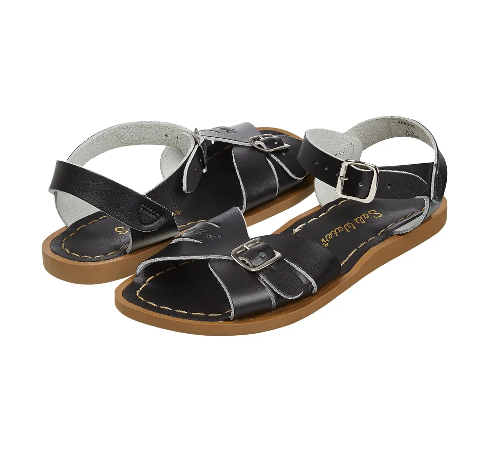 Salt-Water Sandals Classic sandali bimbo nero in cuoio