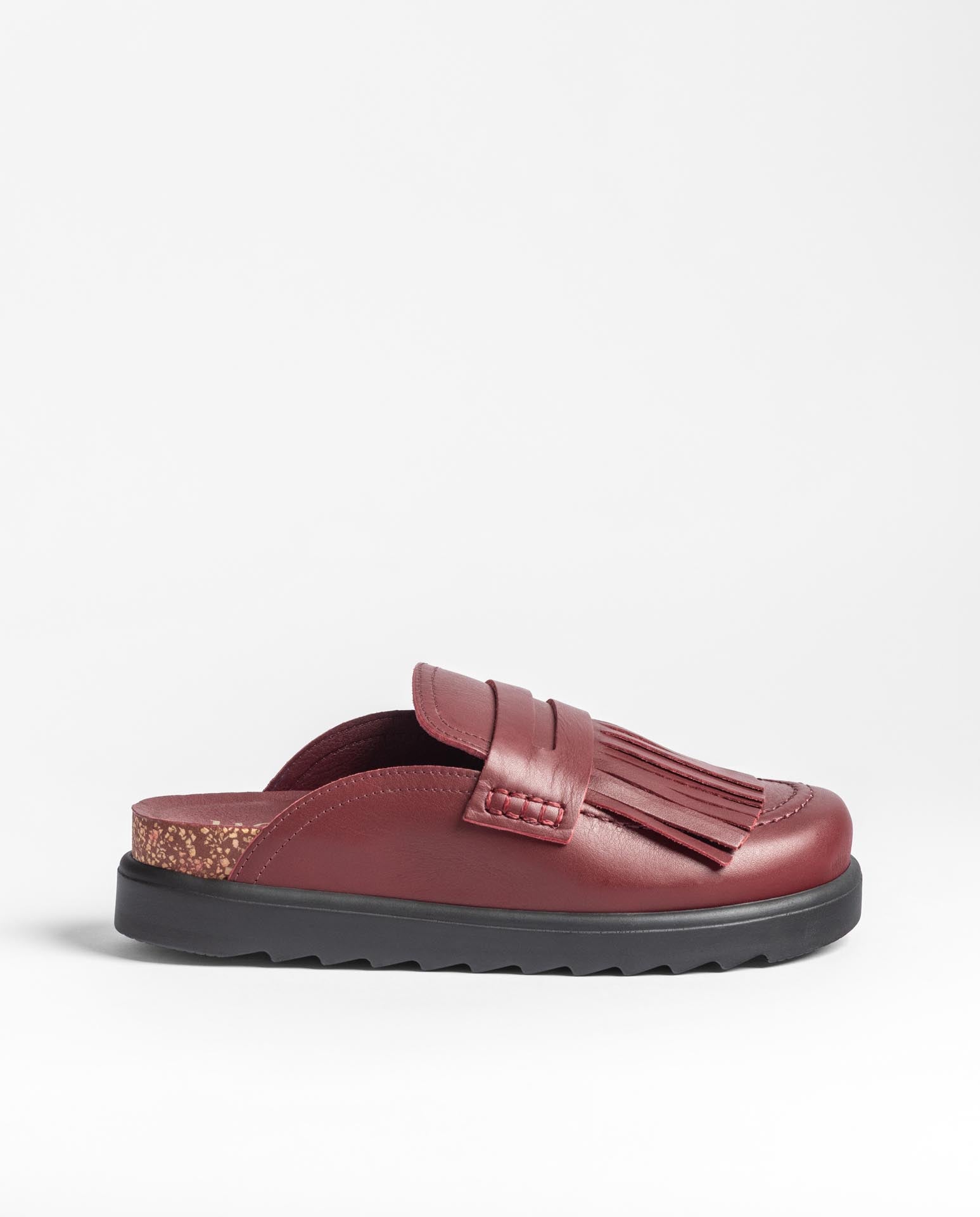 Yokono Tunez-656 zoccoli bordeaux in pelle mocassino