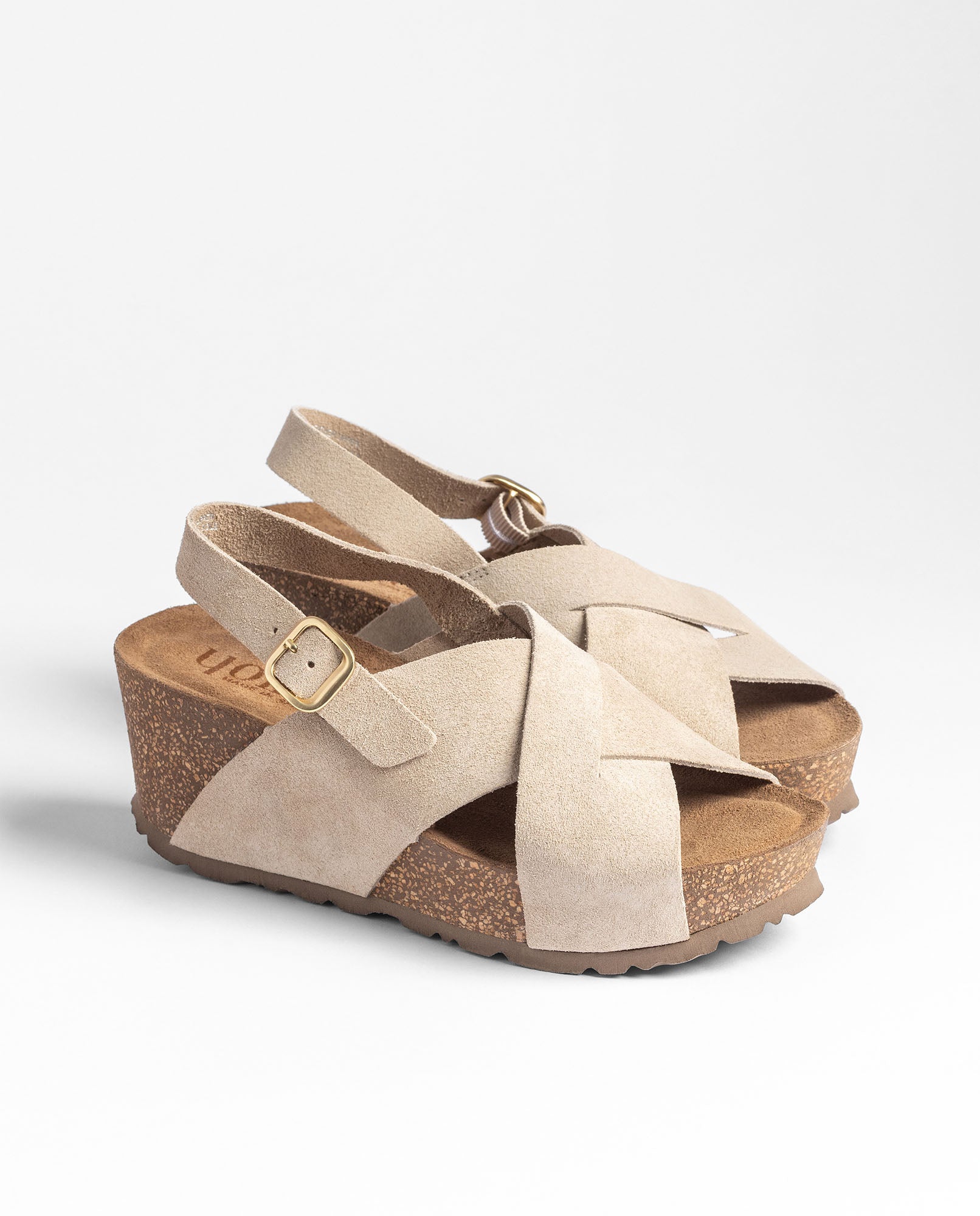 Yokono Bari 263 sandali zeppa beige pelle EU 35-42