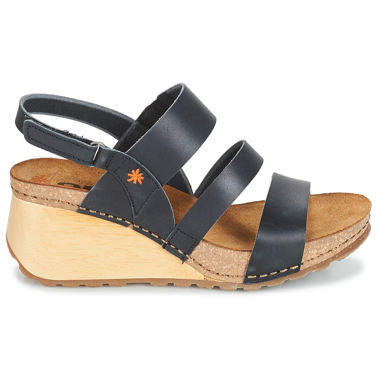 ART Borne sandali donna punta aperta EU 39 zeppa legno