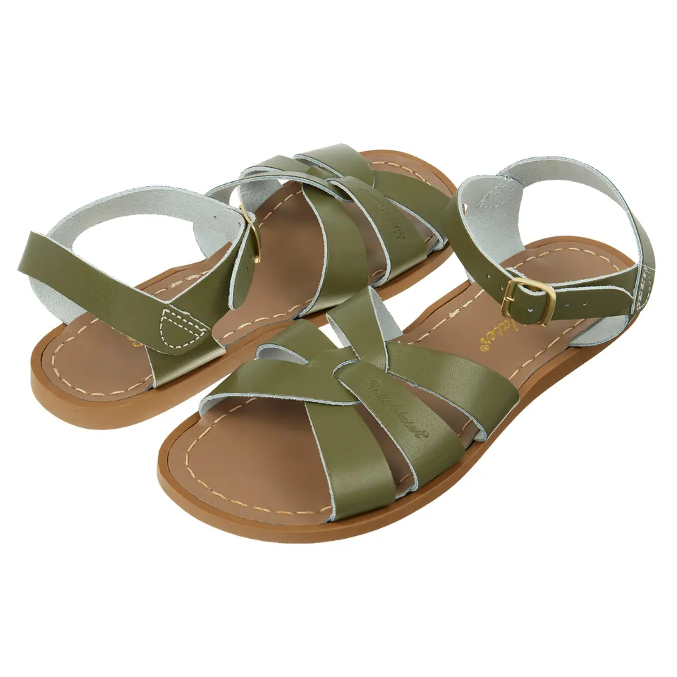 Salt-Water Sandals Original sandali bambino oliva in cuoio