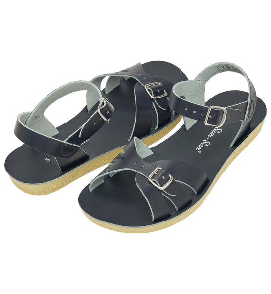 Salt-Water Boardwalk sandali donna blu navy in cuoio