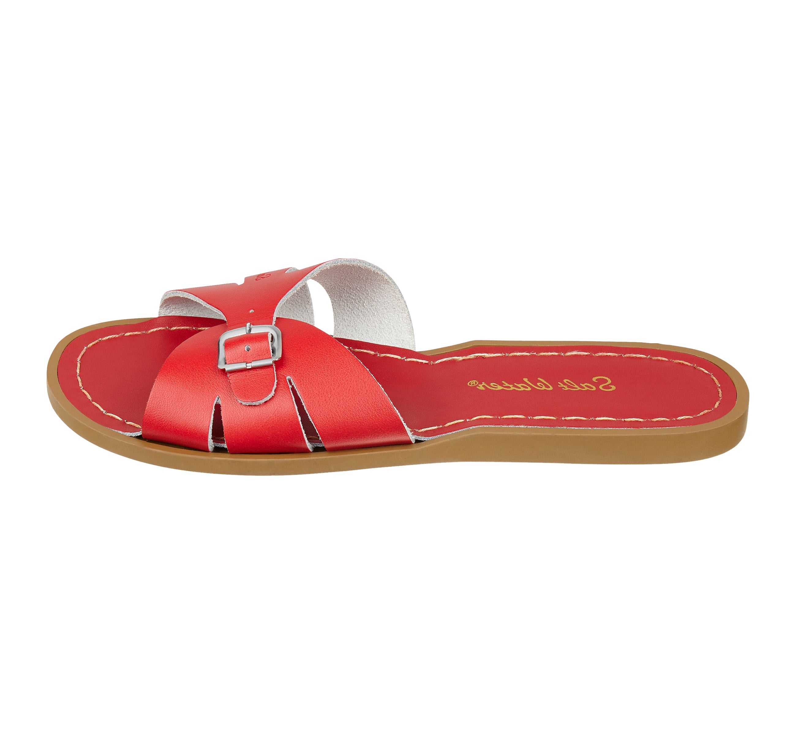 Salt-Water Classic Slide ciabatte donna rosse in cuoio