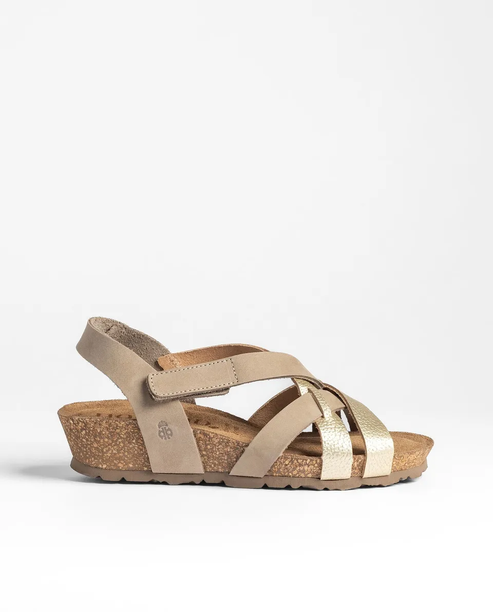 Yokono Monaco 263 sandali zeppa donna oro in pelle