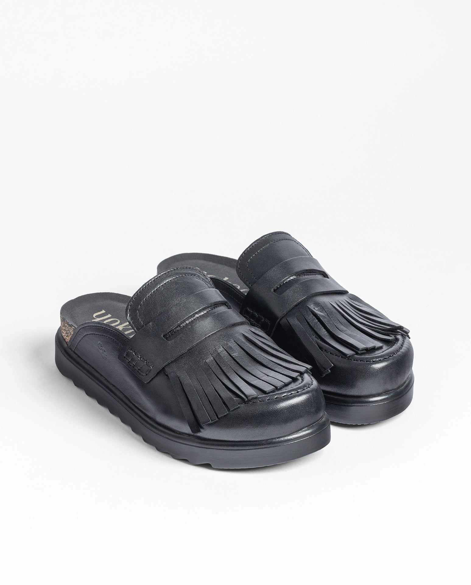 Yokono Tunez-656 zoccoli donna neri in pelle
