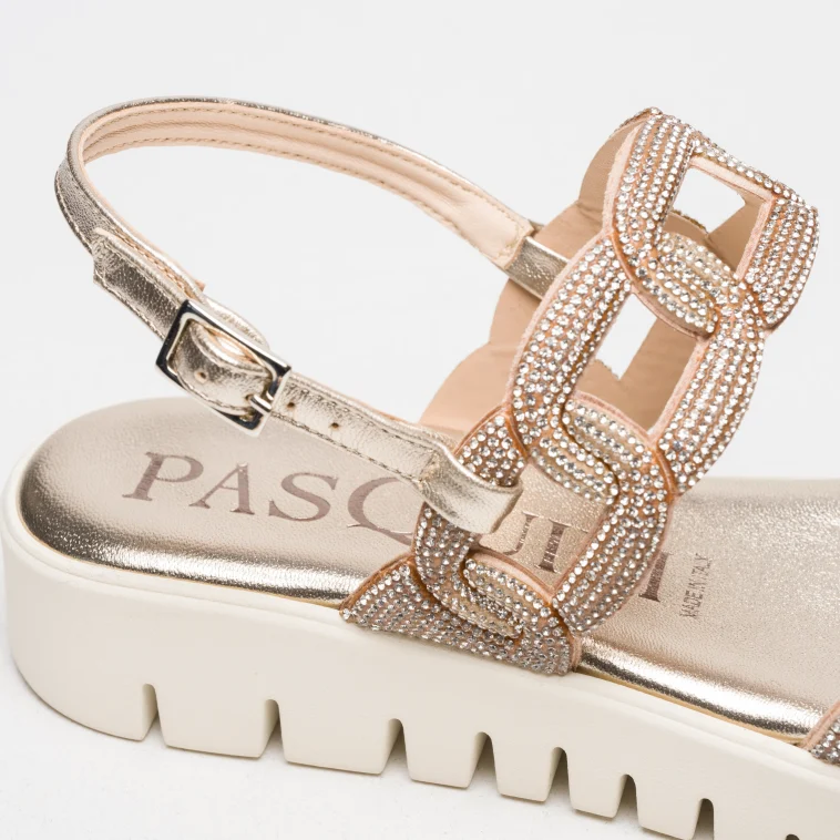 Pasquini Greta sandalo tortora con strass